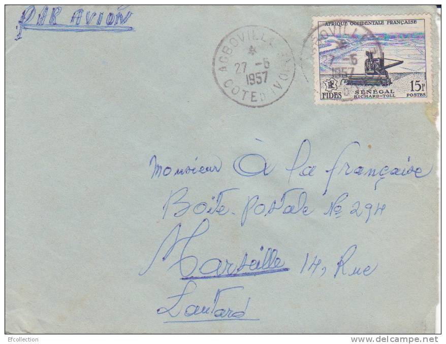 A.O.F,Sénégal,Agboville  > France,lettre Par Avion,Colonies - Covers & Documents