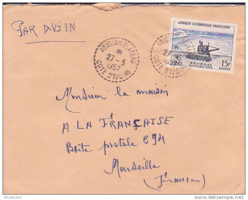 A.O.F,Sénégal,Abidjan Plateau  > France,lettre Par Avion,Colonies - Covers & Documents