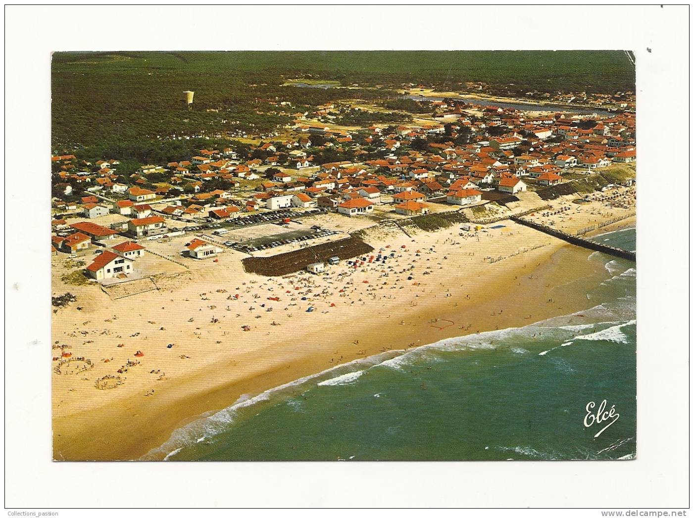 Cp, 40, Mimizan-Plage, Vue Générale Sur La Grande Plage Nord, Au Fond, Le Courant, Voyagée 1977 - Mimizan Plage