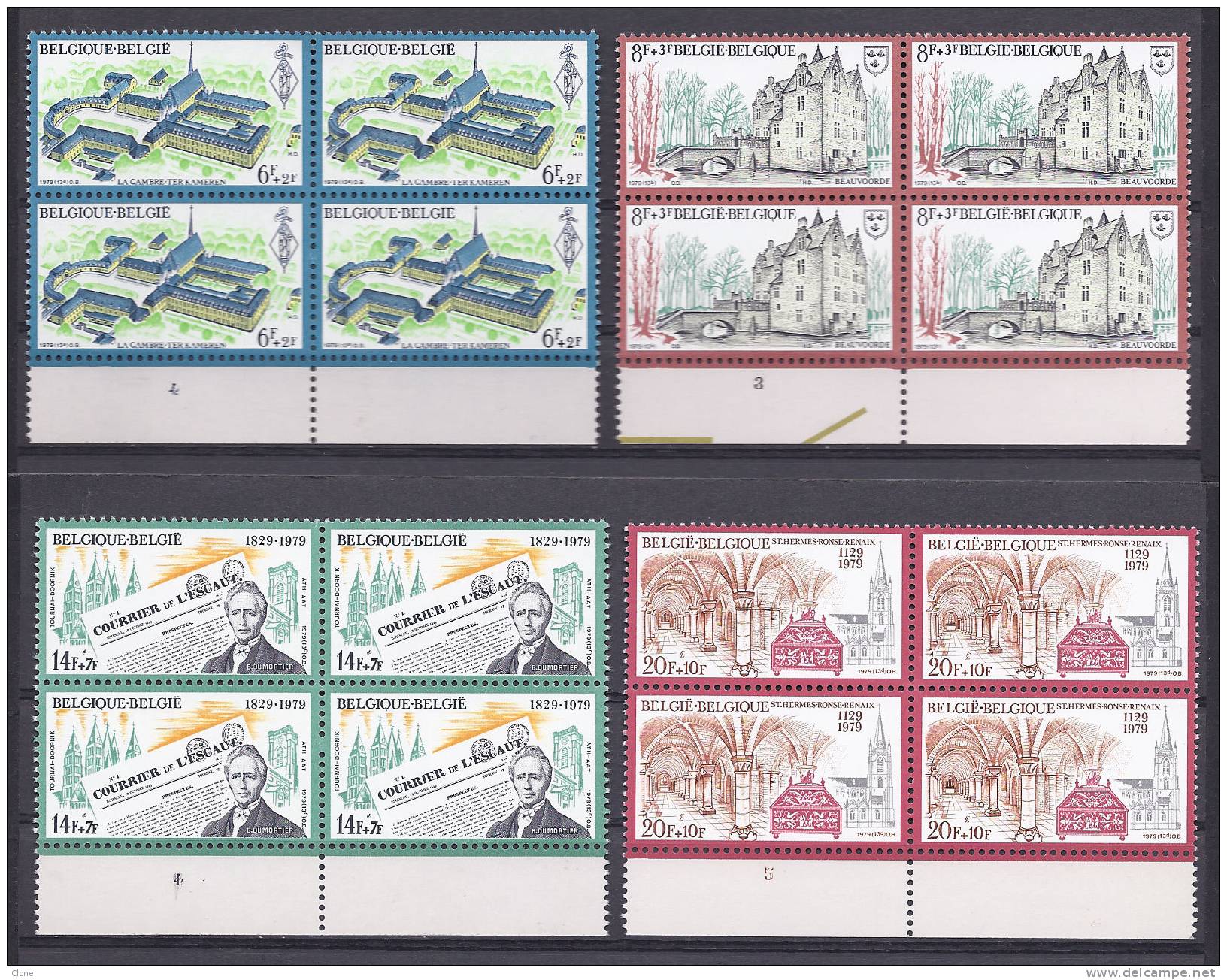 1940-41-42-43** (bloc De 4  Avec N° De Pl)   -  Culturelle. - 1971-1980