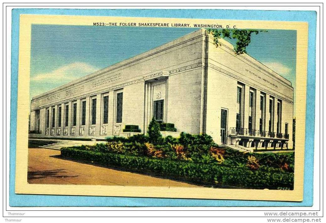 WASHINGTON  -  THE FOLGER  SHAKESPEARE LIBRARY -   BELLE CARTE  - - Washington DC