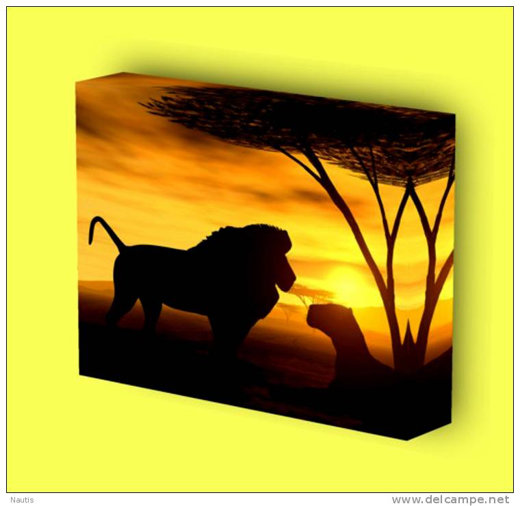 Canvas Art Print On Stretcher Bars, Animal, Tier, Africa, Lions, Savanna - Prints & Engravings