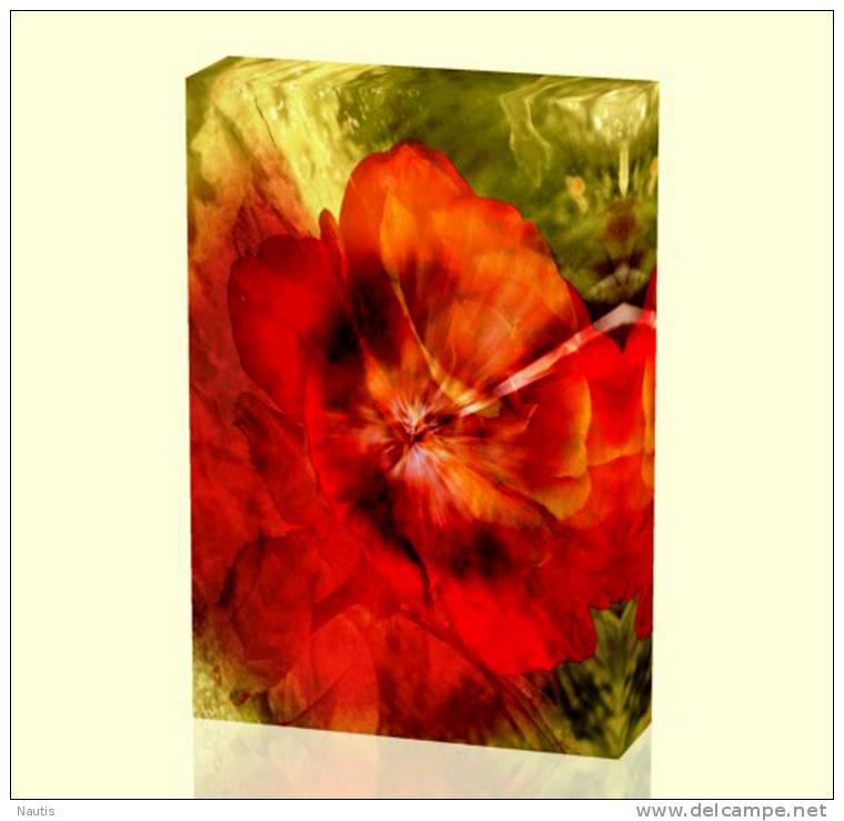 Canvas Art Print On Stretcher Bars, Abstract, Flower, Red Poppy - Prints & Engravings