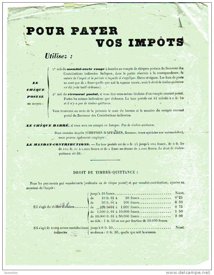 CONTRIBUTIONS INDIRECTES - AVERTISSEMENT AVANT CONTRAINTE - 1938 - BOISSY ST LEGER - LICENCE AUBERGE + RECU - Transports