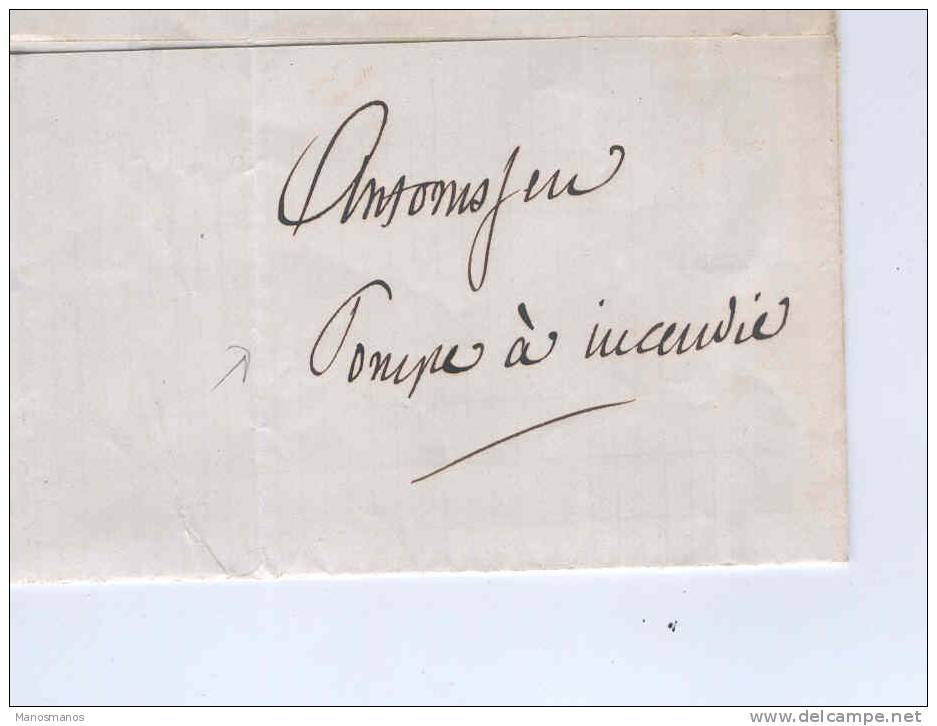 770/17 -  BELGIQUE - Lettre TP Léopold I BRUXELLES NORD 1867 Vers LIERRE - Cachet Antonissen , Pompes à Incendie - Firemen