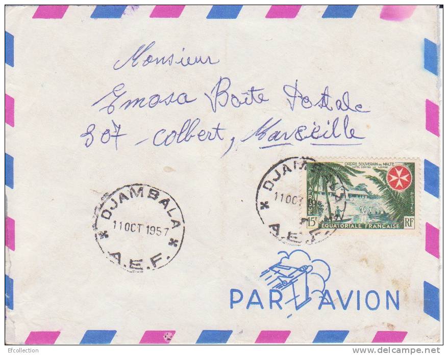 Congo,Djambala Le 11/10/1957 > France,lettre,Colonies,or Dre Souverain De Malte Et Lutte Contre La Lépre,15f N°237 - Lettres & Documents