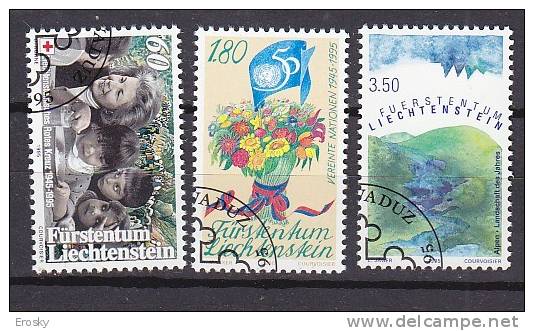 Q1834 - LIECHTENSTEIN Yv N°1046/48 - Oblitérés