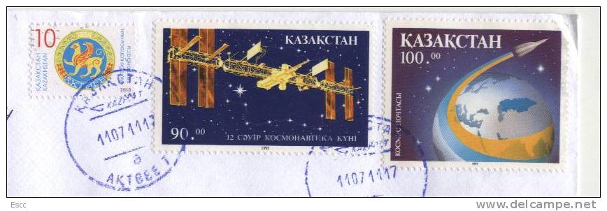 Mailed Letter With Stamps Space 1993 From Kazakhstan To Bulgaria - Azië