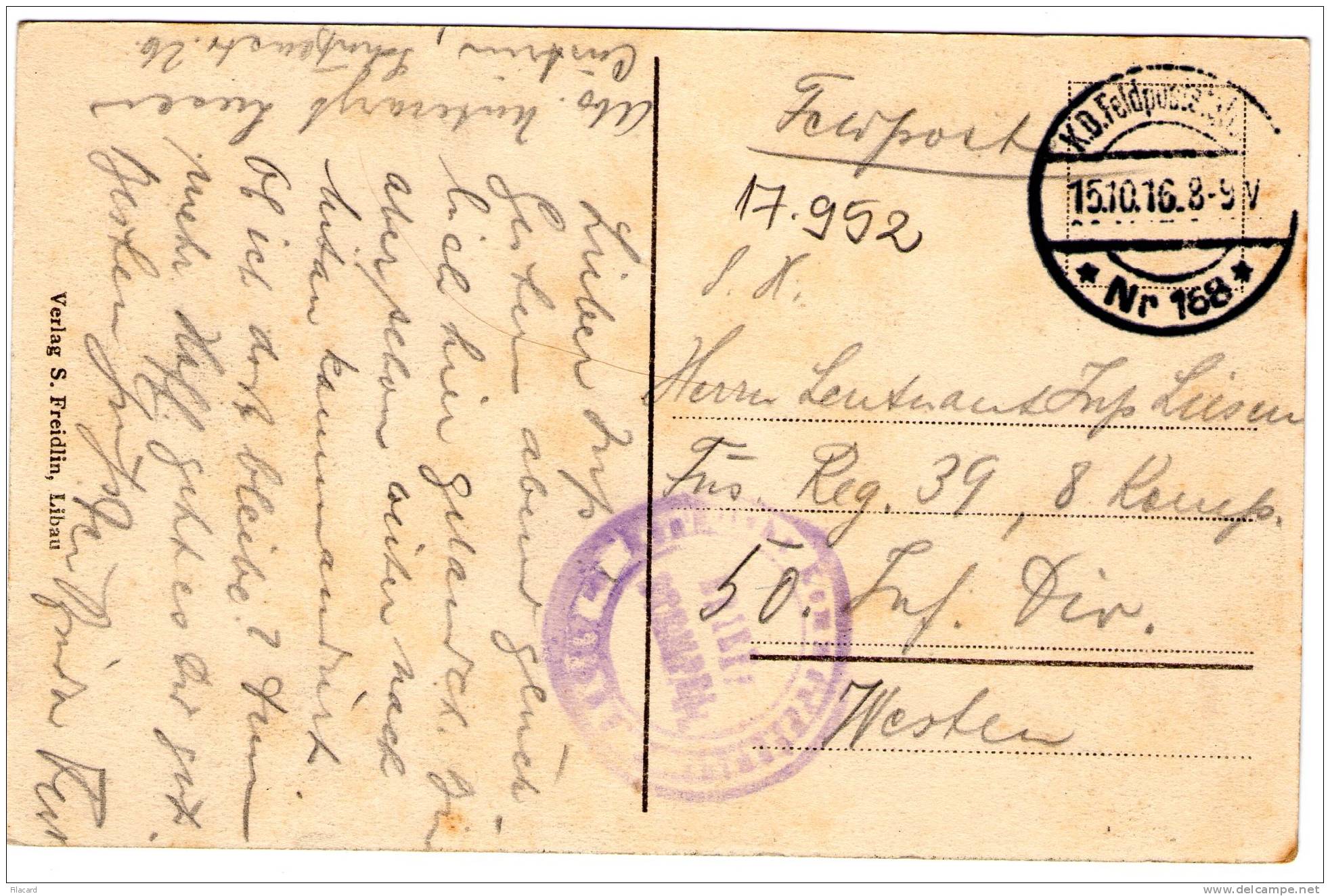 17952   Lettonia ,  Libau,  Das  Meer,  VGSB  1916 - Lettonia