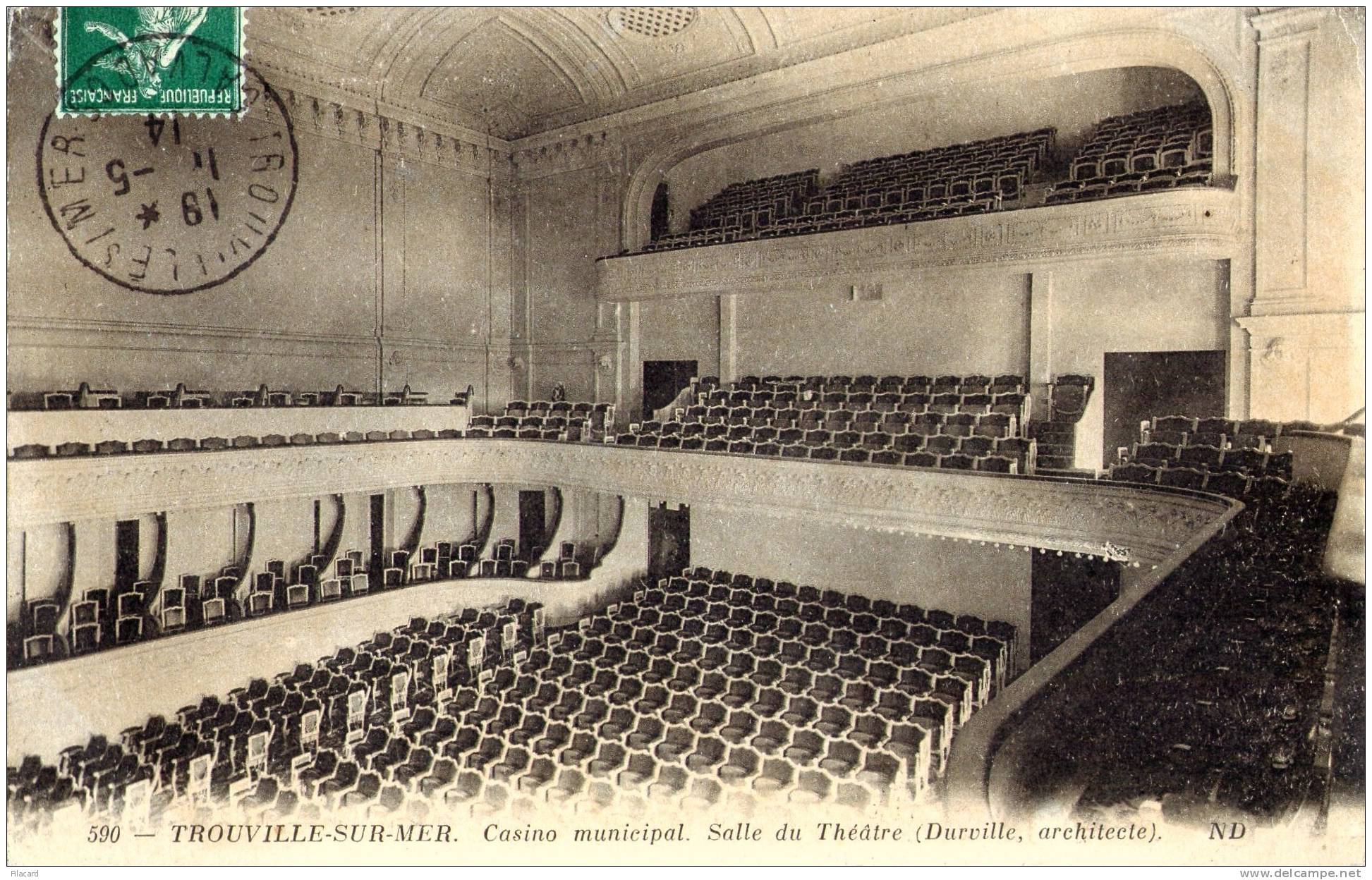 17960  Francia,  Trouville-sur-Mer,  Casino  Municipal,  Salle  Du  Theatre,  VG  1914 - Trouville