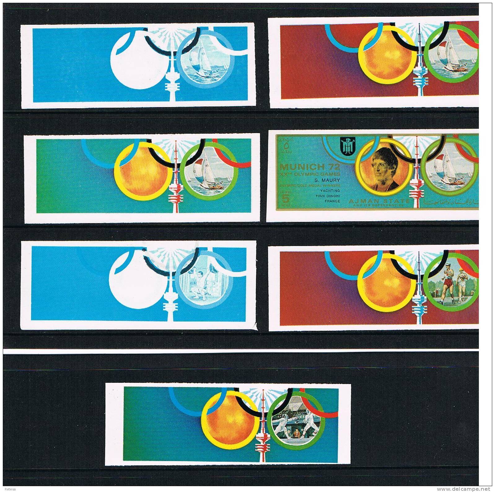 DRUKPROEVEN  AJMAN  OLYMPISCHE SPELEN MUNCHEN  1972 ** ONGETAND - Oddities On Stamps