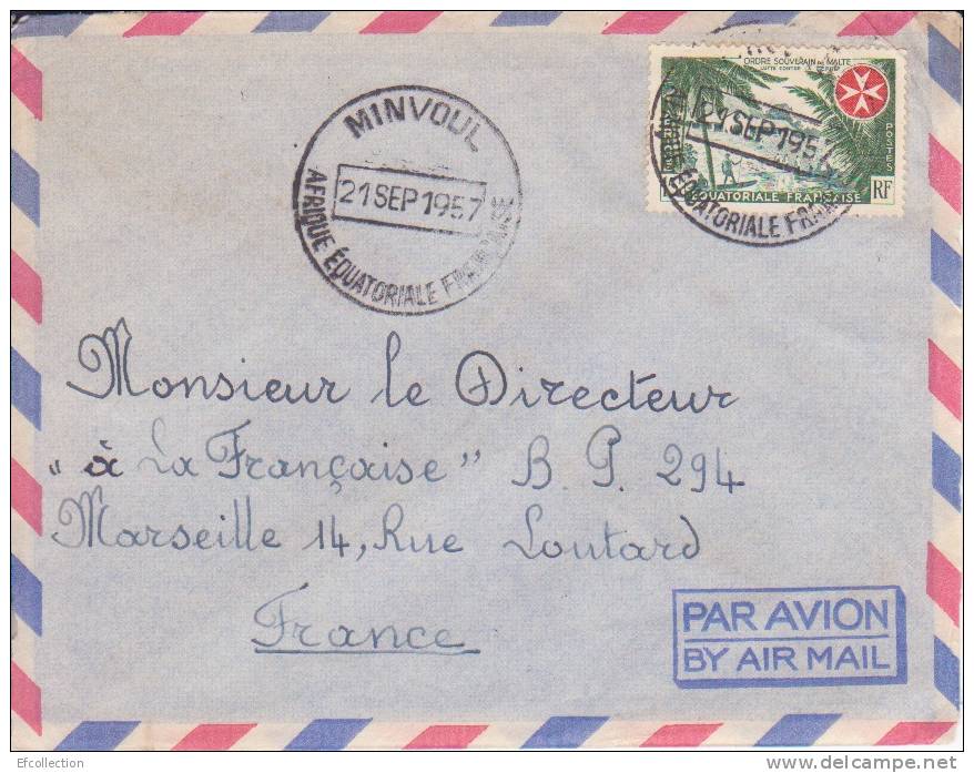 MARCOPHILIE - BITAM ( Petit Bureau ) GABON - 1957 - COLONIES - A.E.F - N°237 - AVION - LETTRE - Other & Unclassified