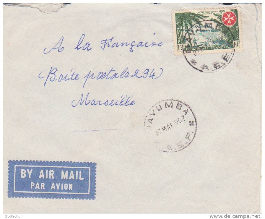 MARCOPHILIE - MAYUMBA ( Petit Bureau ) GABON - 1957 - COLONIES - A.E.F - N°237 - AVION - LETTRE - Autres & Non Classés