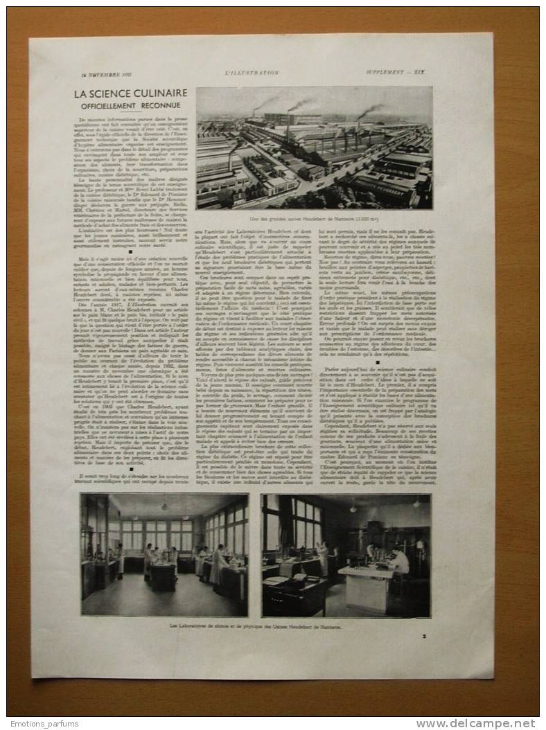 1935 Reportage Photo Usine  Nanterre Heudebert Officiellement Reconnue Laboratoire Chimie Usines - Advertising