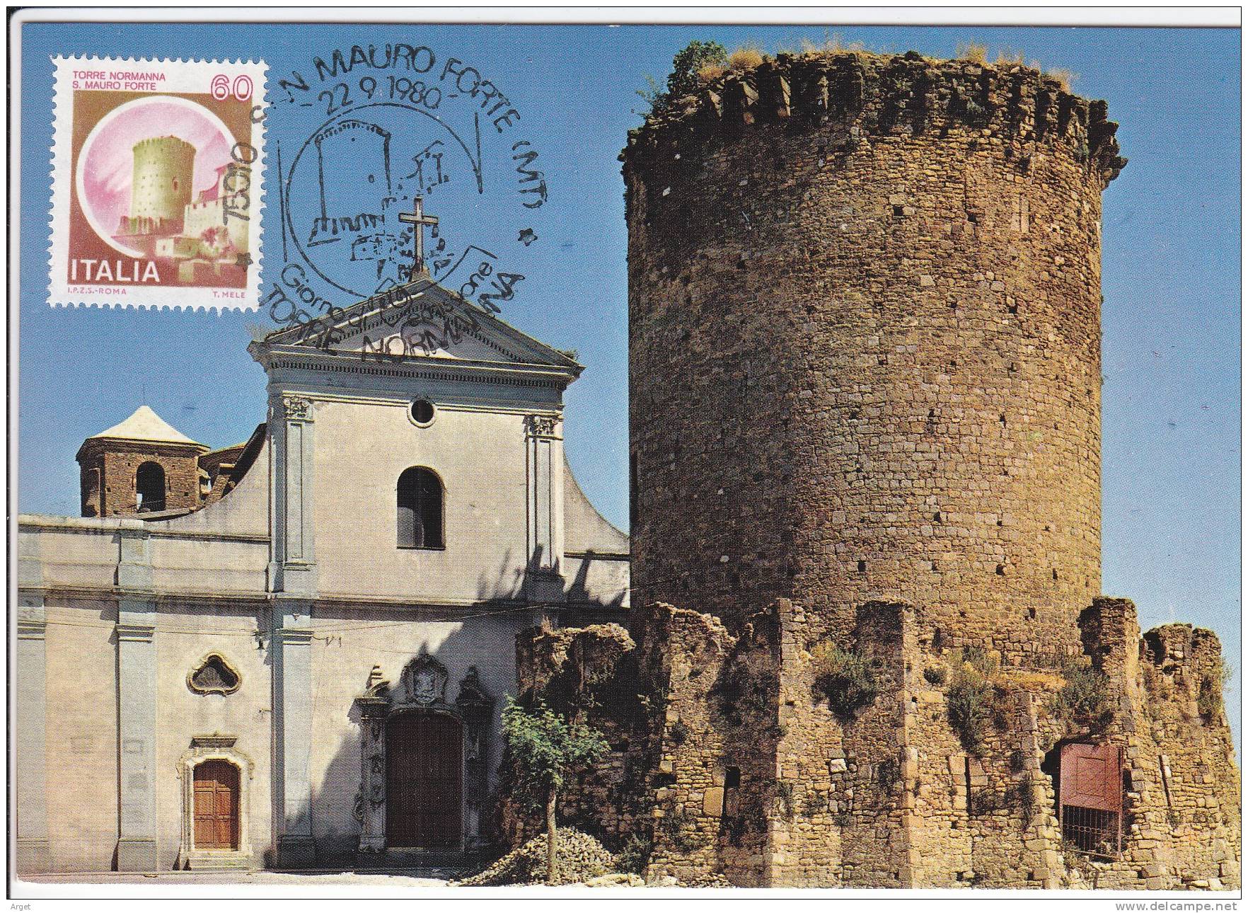 Carte-Maximum ITALIE N°Yvert 1438 (S. MAURO FORTE - Tour Normande) Obl Sp Ill 1er Jour - Maximum Cards
