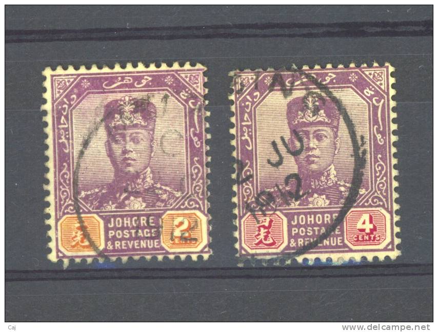 Malaisie  -  Johore  -  1904    :  Mi  46 + 48  (o) - Johore