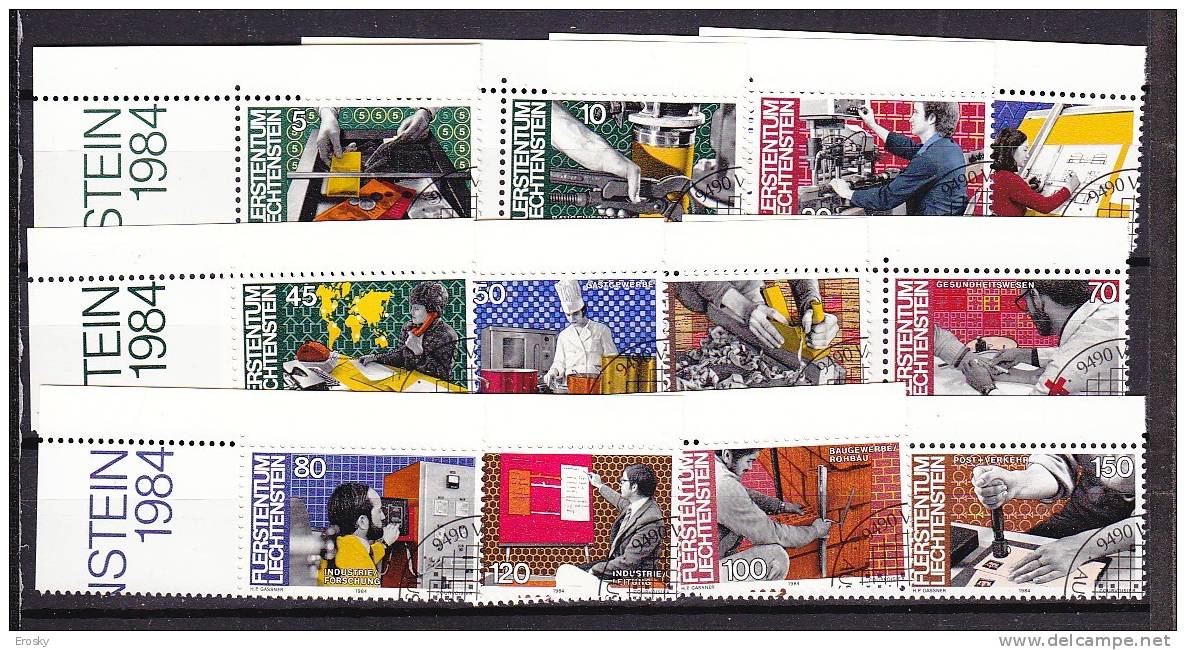 Q1757 - LIECHTENSTEIN Yv N°790/801 - Used Stamps
