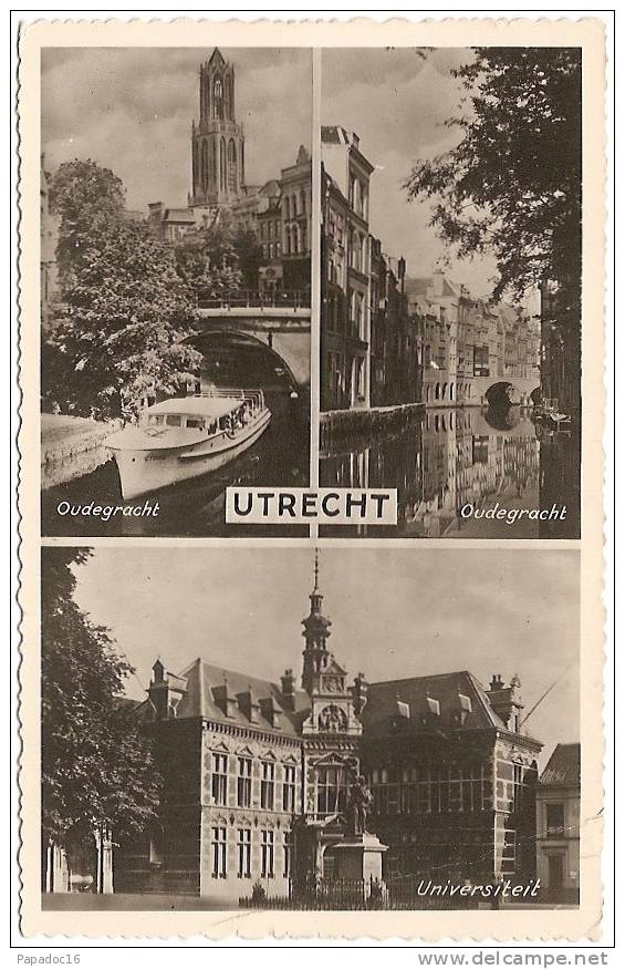 NL - U - Utrecht : Oudegracht /Universiteit - Ed. TAKKEN  (gebruikt / Circulée 1956) - Utrecht