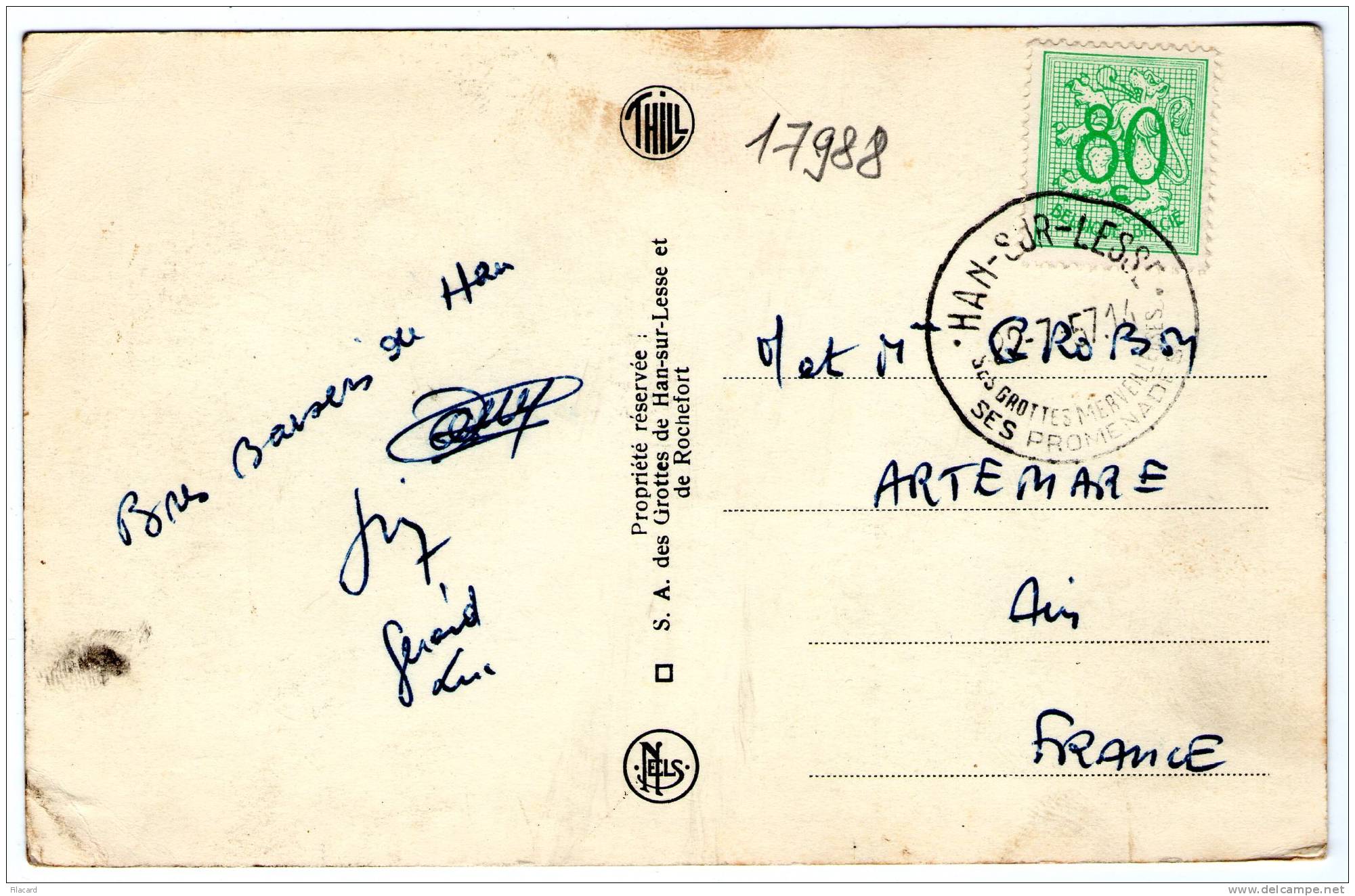 17988     Belgio,    Grottes  De  Han,  Le  Lac,  VG  1957 - Rochefort