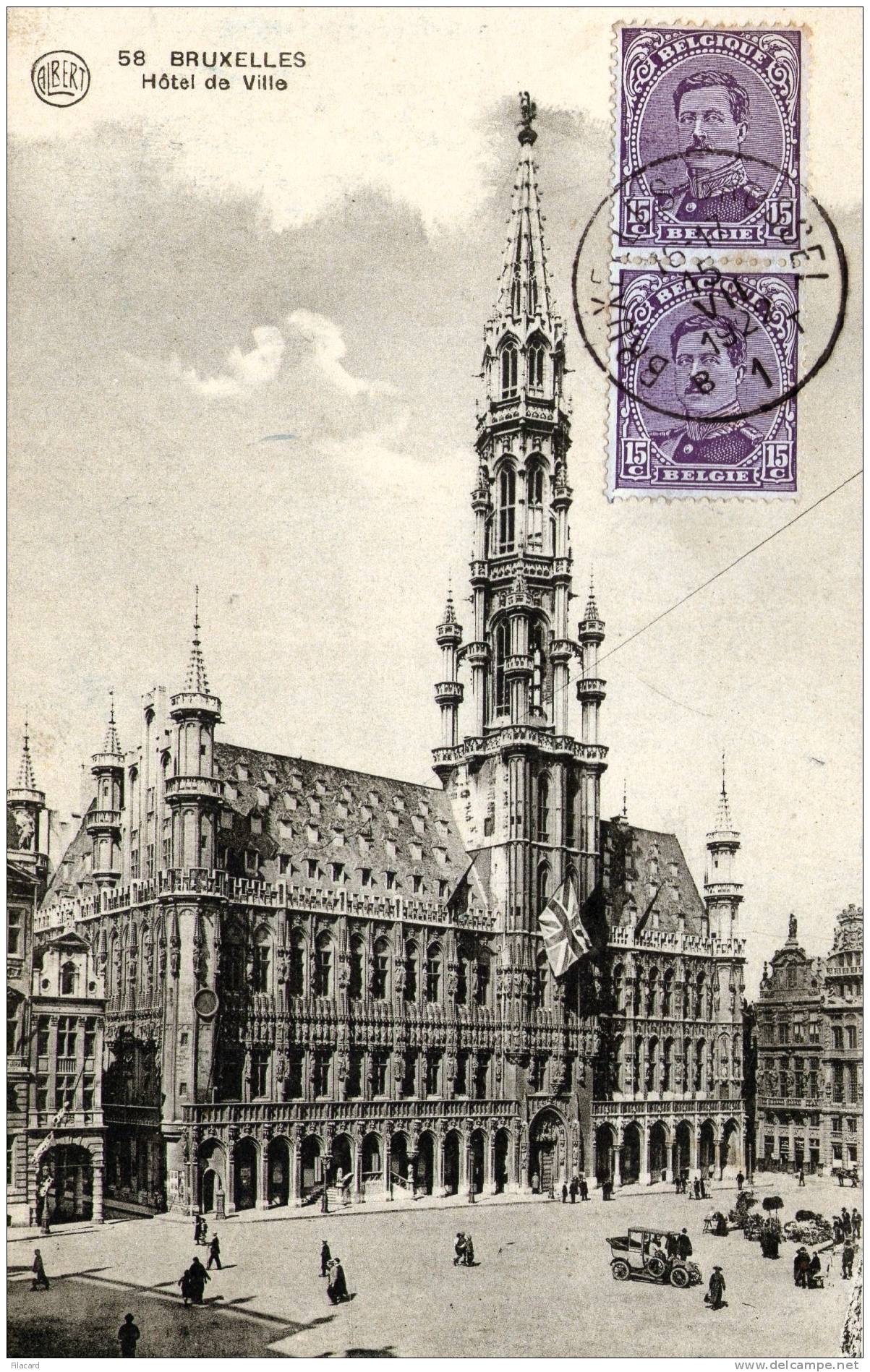 17990     Belgio,     Bruxelles,  Hotel  De  Ville,  VG  1922 - Cafés, Hôtels, Restaurants