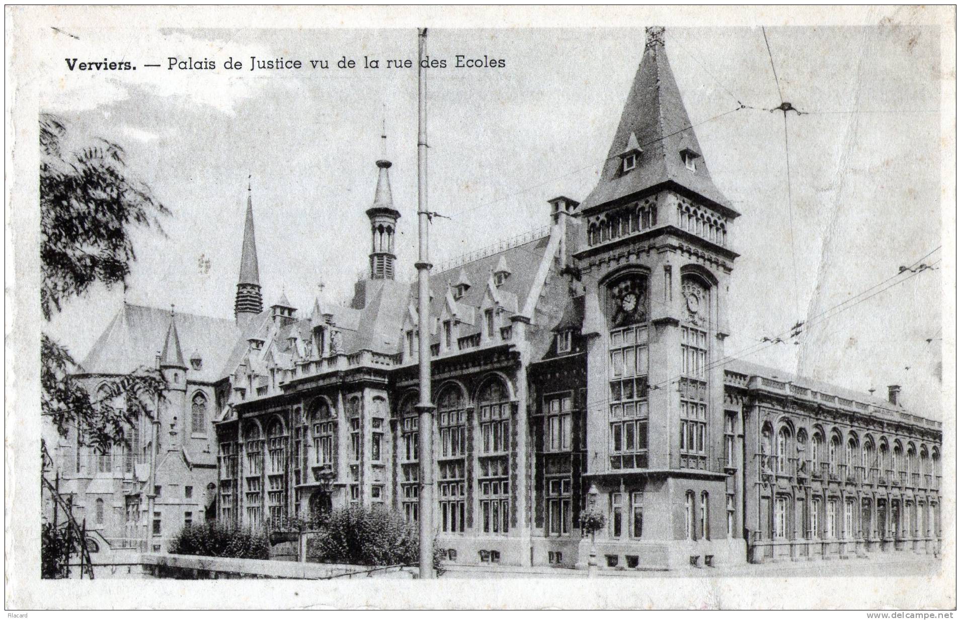 17991     Belgio,     Verviers,  Palais  De  Justice  Vu De La Rue  Des  Ecoles,  VG  1947 - Verviers