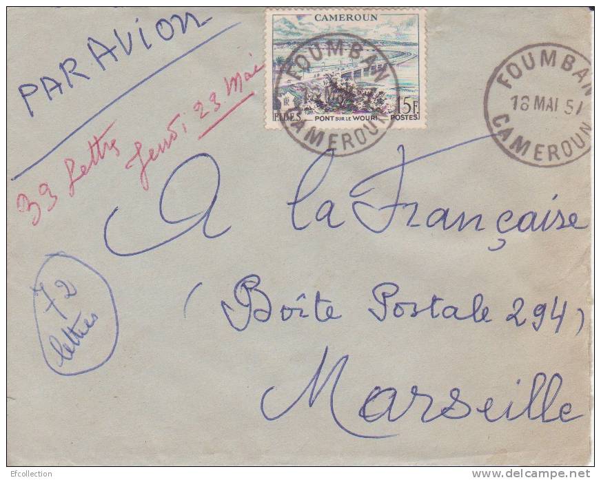 Cameroun,Foumban Le 18/05/1957 > France,colonies,lettre,po Nt Sur Le Wouri à Douala,15f N°301 - Lettres & Documents