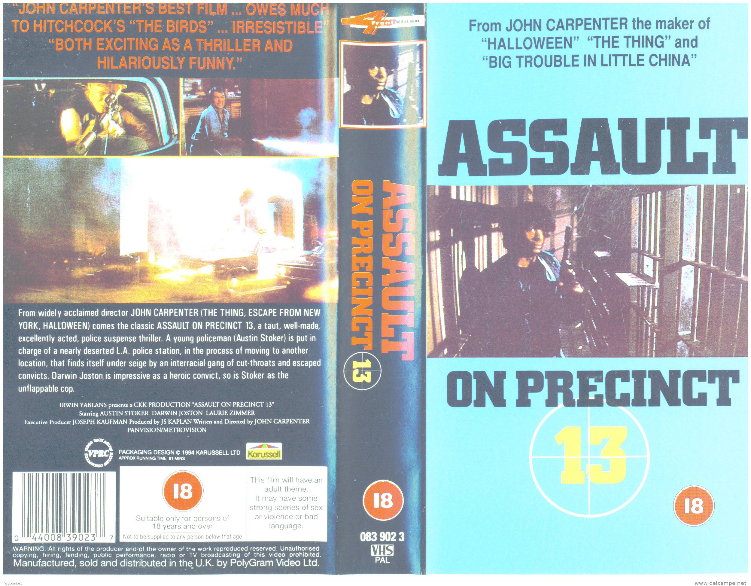 ASSAULT ON PRECINCT 13 - Austin Stoker (For Full Details See Scan) - Action, Aventure
