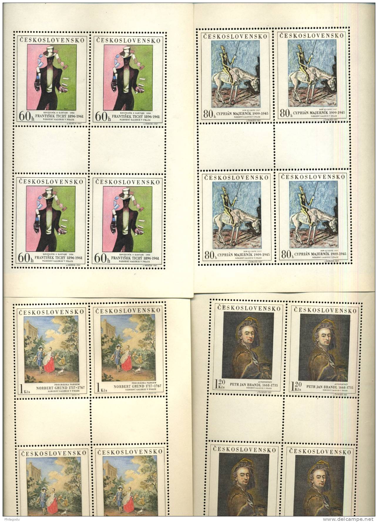 Gemälde Kleinbogen Peintures  Yv 1601/1605**  KOMENSKI Michel 1748/1752 Cote 30E - Unused Stamps