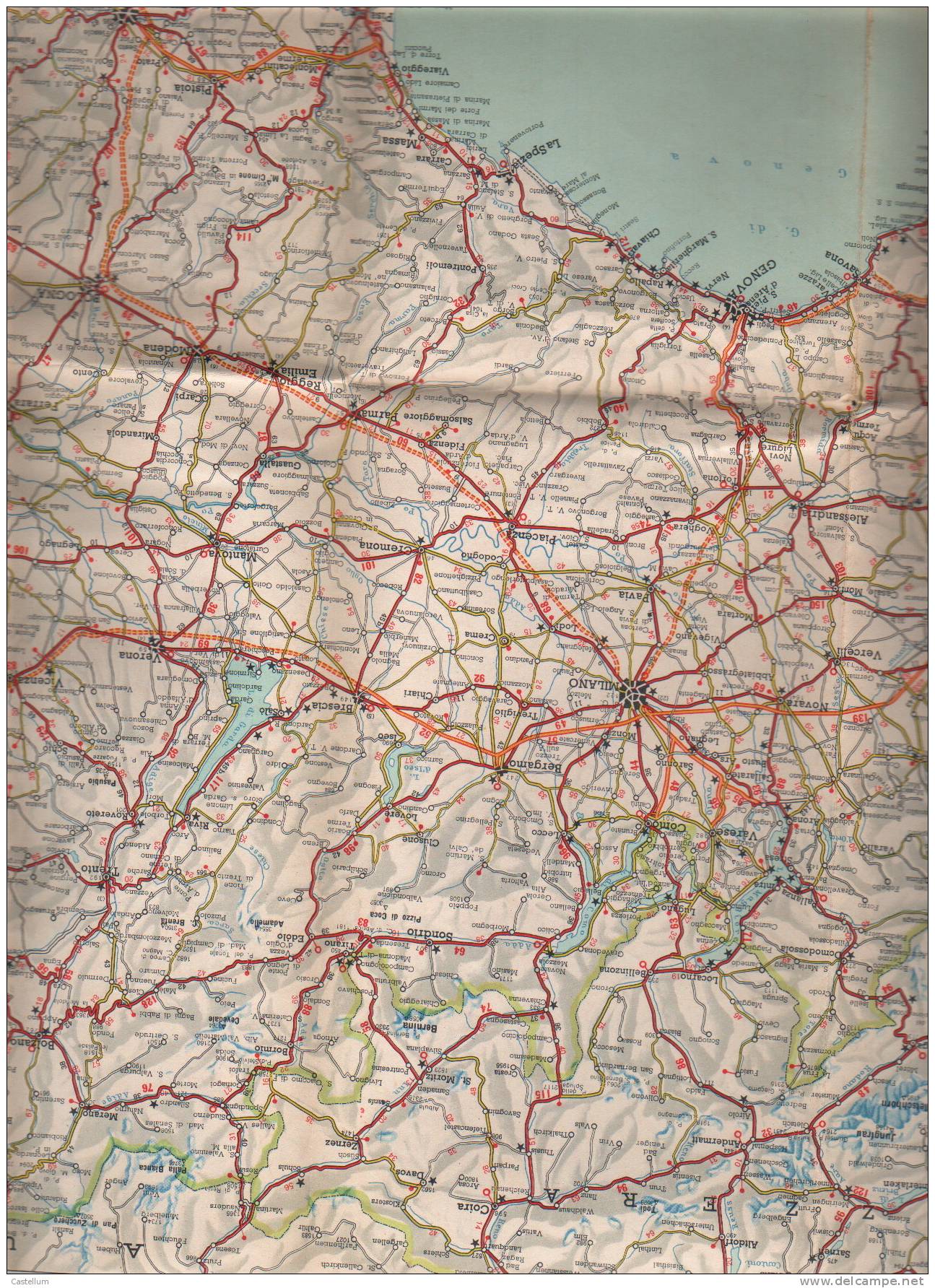 CARTE ROUTIERE ITALIA-1958 - Strassenkarten