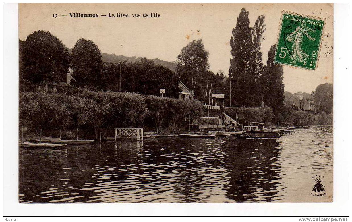 CPA-78-VILLENNES-1905-LA RIVE VUE DE L'ILE- - Villennes-sur-Seine