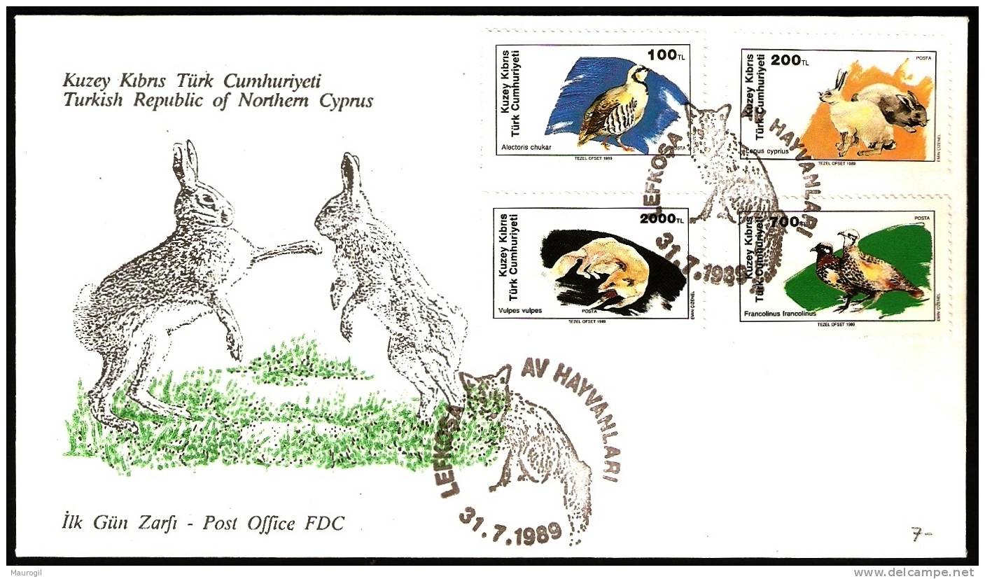 TURKISH REPUBLIC OF NORTHERN CYPRUS NICOSIA 1989 - ANIMALS - FDC - Autres & Non Classés