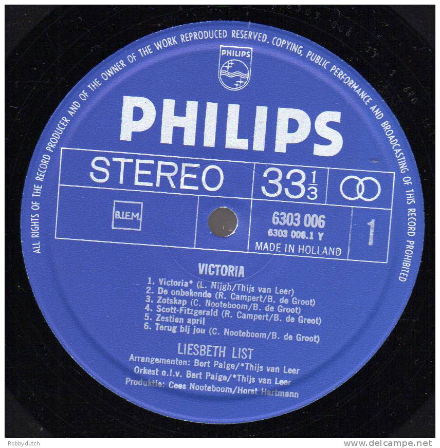 * LP *  LIESBETH LIST - VICTORIA (Holland 1970 Ex-!!!) - Other - Dutch Music