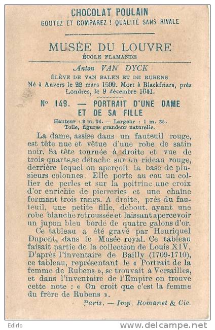 -Chocolat POULAIN Le Louvre  -PORTRAIT D'UNE DAME Et De Sa FILLE   - TB - Poulain