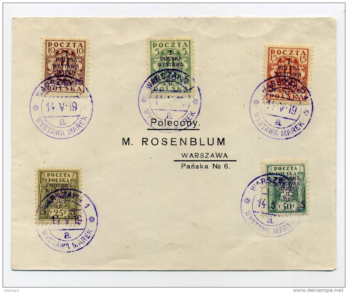 POLOGNE - N°196 à 205 SUR 2 LETTRES DU 11 & 17/5/19 - SUP - Covers & Documents