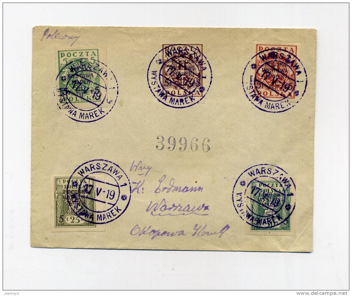 POLOGNE - N°196 à 205 SUR 2 LETTRES DU 11 & 17/5/19 - SUP - Covers & Documents