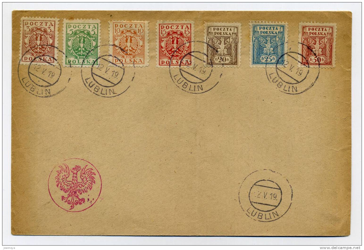 POLOGNE - N°172 à 178 SUR LETTRE DU 12/5/19 - SUP - Covers & Documents