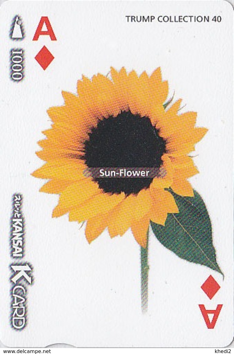 Carte Japon - FLEUR - TOURNESOL / Carte à Jouer - FLOWER Sunflower Japan Playing Card - Blume Spiel Karte - 857 - Spelletjes