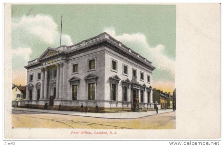 Camden NJ New Jersey, Post Office Building Architecture, C1900s/10s Vintage Postcard - Camden