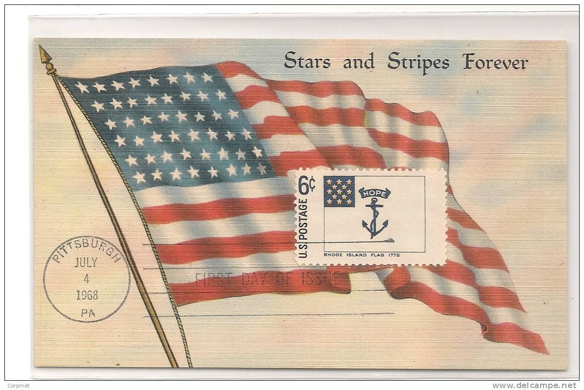 PATRIOTIC STARS And STRIPES FOREVER - Uncirculated Postcard - PITTSBURGH Cancel - Pittsburgh