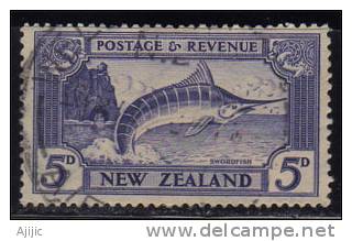 NOUVELLE-ZELANDE. Peche A L´espadon.  Yv.# 200.  Un T-p Oblitere. Cote  35.00 €  (annee 1935) - Used Stamps