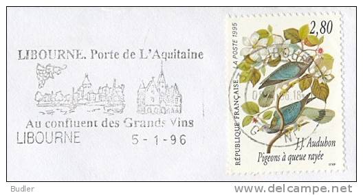 FRANCE :1996: Illustr.cancel On Travelled Cover : WIJN,VIN,WINE,WEIN,LIBOURNE, - Wines & Alcohols