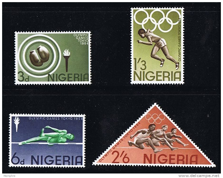 NIGERIA 1964 Olympic Games: Running, Jumping, Hurdles SG 153-6 MH * - Nigeria (1961-...)