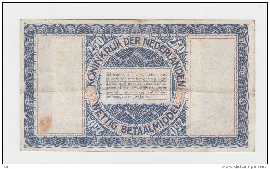 Nethrlands 2.5 Gulden 1938 Zilverbon VF+ CRISP Banknote P 62 - 2 1/2 Gulden