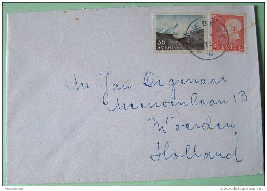 Sweden 1972 Cover To Holland - Gustaf VI - The Fjeld Painted Sixten Lundbohm - Lettres & Documents