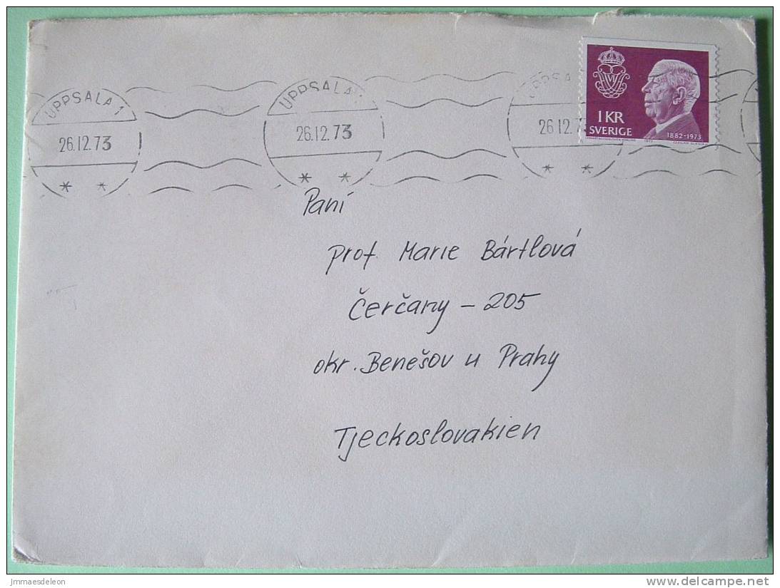 Sweden 1973 Cover To Czech - Gustaf VI - Storia Postale