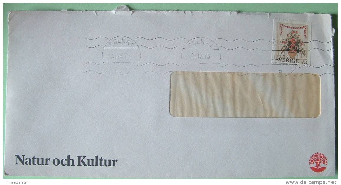 Sweden 1973 Cover From Solna - Flowers Gourd Plants - Cartas & Documentos