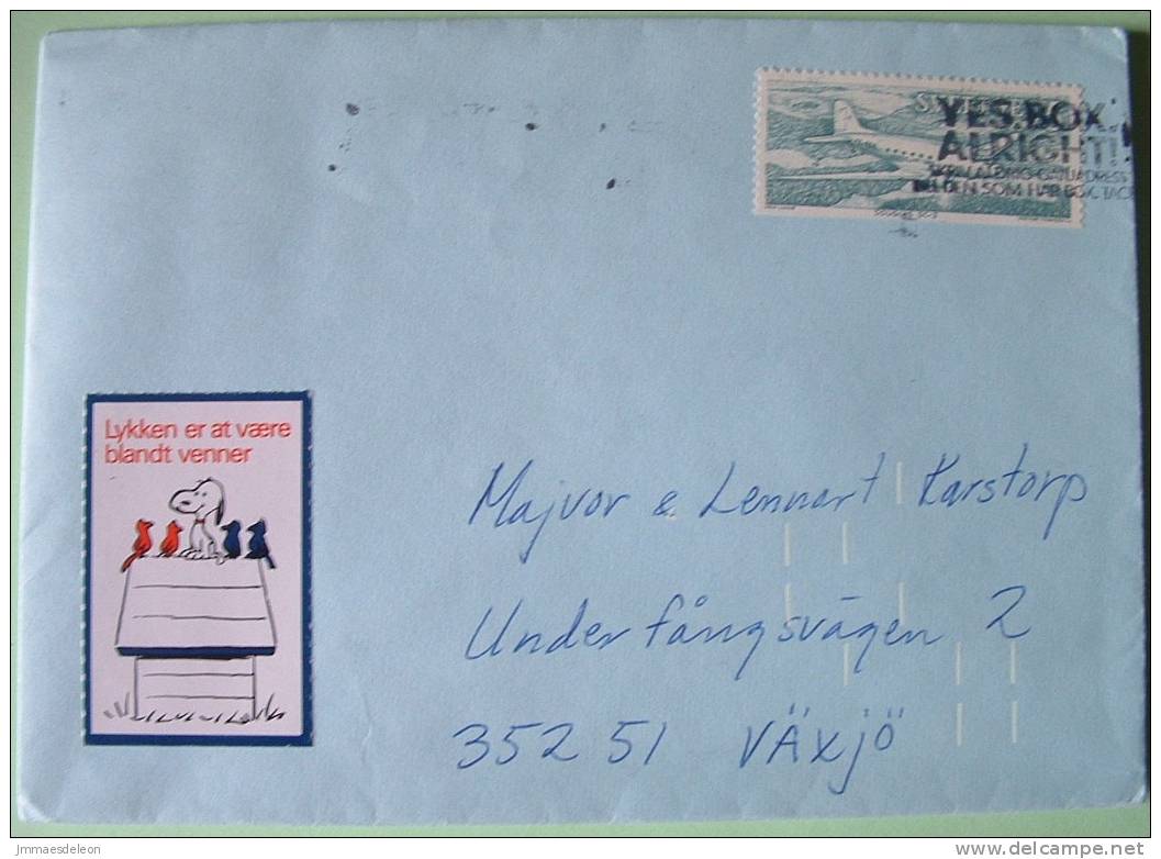 Sweden 1974 Cover To Vaxjo - Plane Douglas DC-3 - Charlie Brown - Lettres & Documents