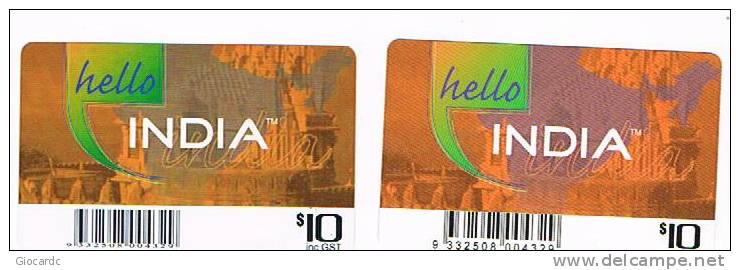 AUSTRALIA - HELLO INDIA   (REMOTE) -  $ 10 LOT OF 2 DIFFERENT  - USED  -  RIF. 3730 - Australia