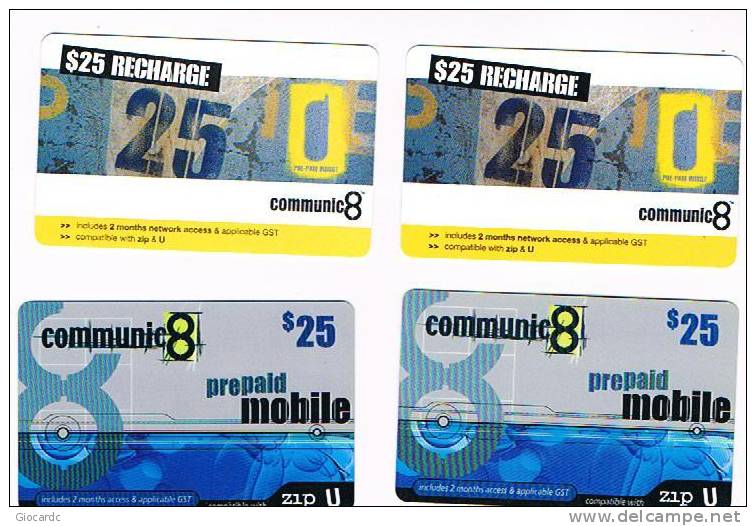 AUSTRALIA - COMMUNIC8    ( GSM RECHARGE) -  LOT OF 4 DIFFERENT  - USED  -  RIF. 3723 - Australie