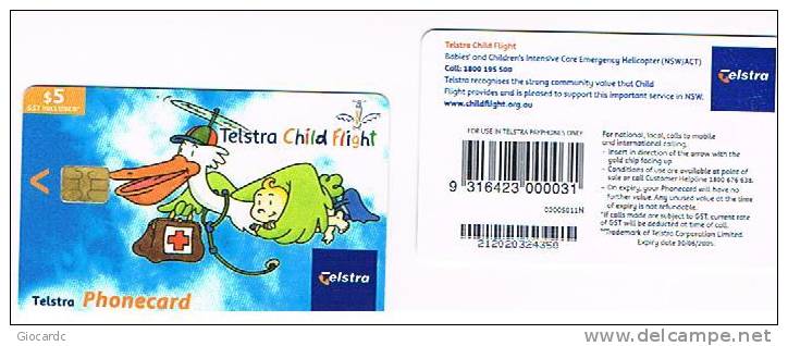 AUSTRALIA - TELSTRA    (CHIP) -  2002 CHILD FLIGHT     EXP. 6.2005      - USED  -  RIF. 3777 - Australia